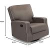 imageChambers Bay Recliner Glider Swivel Chair Adult Graphite wDove Grey Welt