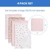 imageDelta Children 100 Cotton Flannel Baby Receiving Blankets for Girls and Boys  30x30 Inches Pack of 2 Pink FloralPink Floral