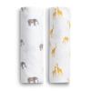 imageDelta Children 100 Cotton Flannel Baby Receiving Blankets for Girls and Boys  30x30 Inches Pack of 2 Pink FloralSafari Friends