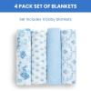 imageDelta Children 100 Organic Jersey Cotton Baby Receiving Blankets for Girls and Boys  30x40 Inches  GOTS Certified Pack of 2 Sea LifeBlue Botanicals
