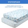 imageDelta Children 100 Organic Jersey Cotton Baby Receiving Blankets for Girls and Boys  30x40 Inches  GOTS Certified Pack of 2 Sea LifeBlue Botanicals
