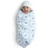 imageDelta Children 100 Organic Jersey Cotton Baby Receiving Blankets for Girls and Boys  30x40 Inches  GOTS Certified Pack of 2 Sea LifeBlue Botanicals