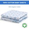imageDelta Children 100 Organic Jersey Cotton Baby Receiving Blankets for Girls and Boys  30x40 Inches  GOTS Certified Pack of 2 Sea LifeBlue Botanicals