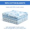 imageDelta Children 100 Organic Jersey Cotton Baby Receiving Blankets for Girls and Boys  30x40 Inches  GOTS Certified Pack of 2 Sea LifeBlue Botanicals