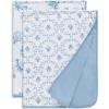imageDelta Children 100 Organic Jersey Cotton Baby Receiving Blankets for Girls and Boys  30x40 Inches  GOTS Certified Pack of 2 Sea LifeBlue Botanicals