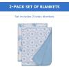 imageDelta Children 100 Organic Jersey Cotton Baby Receiving Blankets for Girls and Boys  30x40 Inches  GOTS Certified Pack of 2 Sea LifeBlue Botanicals