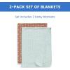 imageDelta Children 100 Organic Jersey Cotton Baby Receiving Blankets for Girls and Boys  30x40 Inches  GOTS Certified Pack of 2 Sea LifeNeutral Boho