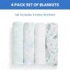 imageDelta Children 100 Organic Jersey Cotton Baby Receiving Blankets for Girls and Boys  30x40 Inches  GOTS Certified Pack of 2 Sea LifeSea Life