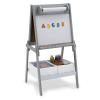 imageDelta Children Chelsea DoubleSided Storage Easel with Paper Roll and Magnets Ideal for Arts ampamp Crafts Drawing Homeschooling and More  Greenguard Gold Certified Light GreyWhite
