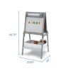 imageDelta Children Chelsea DoubleSided Storage Easel with Paper Roll and Magnets Ideal for Arts ampamp Crafts Drawing Homeschooling and More  Greenguard Gold Certified Light GreyWhite