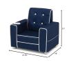 imageDelta Children Chelsea Kids Upholstered Chair with Cup Holder Soft GreyNavy