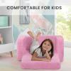 imageDelta Children Cozee FlipOut Sherpa 2in1 Convertible Chair to Lounger for Kids PinkPink