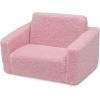 imageDelta Children Cozee FlipOut Sherpa 2in1 Convertible Chair to Lounger for Kids PinkPink