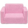 imageDelta Children Cozee FlipOut Sherpa 2in1 Convertible Chair to Lounger for Kids PinkPink