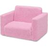 imageDelta Children Cozee FlipOut Sherpa 2in1 Convertible Chair to Lounger for Kids PinkPink