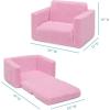imageDelta Children Cozee FlipOut Sherpa 2in1 Convertible Chair to Lounger for Kids PinkPink