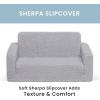 imageDelta Children Cozee FlipOut Sherpa 2in1 Convertible Sofa to Lounger for Kids GreyGrey