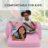 imageDelta Children Cozee FlipOut Sherpa 2in1 Convertible Sofa to Lounger for Kids GreyPink