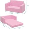 imageDelta Children Cozee FlipOut Sherpa 2in1 Convertible Sofa to Lounger for Kids GreyPink
