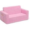imageDelta Children Cozee FlipOut Sherpa 2in1 Convertible Sofa to Lounger for Kids GreyPink