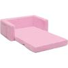 imageDelta Children Cozee FlipOut Sherpa 2in1 Convertible Sofa to Lounger for Kids GreyPink
