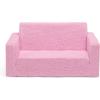 imageDelta Children Cozee FlipOut Sherpa 2in1 Convertible Sofa to Lounger for Kids GreyPink