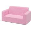 imageDelta Children Cozee FlipOut Sherpa 2in1 Convertible Sofa to Lounger for Kids GreyPink