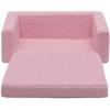 imageDelta Children Cozee FlipOut Sherpa 2in1 Convertible Sofa to Lounger for Kids GreyPink