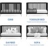 imageDelta Children Essex 4in1 Convertible Baby Crib Bianca White with Natural LegsEbony