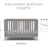 imageDelta Children Essex 4in1 Convertible Baby Crib Bianca White with Natural LegsGrey