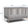 imageDelta Children Essex 4in1 Convertible Baby Crib Bianca White with Natural LegsGrey