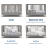 imageDelta Children Essex 4in1 Convertible Baby Crib Bianca White with Natural LegsGrey