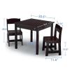 imageDelta Children MySize Kids Wood Table and Chair Set 2 Chairs Included Deep BlueDark Chocolate