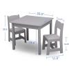 imageDelta Children MySize Kids Wood Table and Chair Set 2 Chairs Included Deep BlueGrey