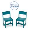 imageDelta Children MySize Kids Wood Table and Chair Set 2 Chairs Included Deep BlueTeal