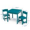 imageDelta Children MySize Kids Wood Table and Chair Set 2 Chairs Included Deep BlueTeal
