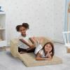 imageDelta Children Serta Perfect Sleeper Extra Wide Convertible Sofa to Lounger  Comfy 2in1 Flip Open CouchSleeper for Kids  30inches Wide PinkCream