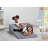 imageDelta Children Serta Perfect Sleeper Extra Wide Convertible Sofa to Lounger  Comfy 2in1 Flip Open CouchSleeper for Kids  30inches Wide PinkGrey