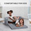 imageDelta Children Serta Perfect Sleeper Extra Wide Convertible Sofa to Lounger  Comfy 2in1 Flip Open CouchSleeper for Kids  30inches Wide PinkGrey