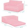 imageDelta Children Serta Perfect Sleeper Extra Wide Convertible Sofa to Lounger  Comfy 2in1 Flip Open CouchSleeper for Kids  30inches Wide PinkPink