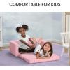 imageDelta Children Serta Perfect Sleeper Extra Wide Convertible Sofa to Lounger  Comfy 2in1 Flip Open CouchSleeper for Kids  30inches Wide PinkPink