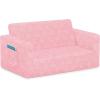 imageDelta Children Serta Perfect Sleeper Extra Wide Convertible Sofa to Lounger  Comfy 2in1 Flip Open CouchSleeper for Kids  30inches Wide PinkPink