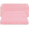 imageDelta Children Serta Perfect Sleeper Extra Wide Convertible Sofa to Lounger  Comfy 2in1 Flip Open CouchSleeper for Kids  30inches Wide PinkPink