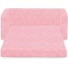imageDelta Children Serta Perfect Sleeper Extra Wide Convertible Sofa to Lounger  Comfy 2in1 Flip Open CouchSleeper for Kids  30inches Wide PinkPink
