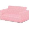imageDelta Children Serta Perfect Sleeper Extra Wide Convertible Sofa to Lounger  Comfy 2in1 Flip Open CouchSleeper for Kids  30inches Wide PinkPink