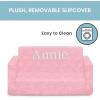 imageDelta Children Serta Perfect Sleeper Extra Wide Convertible Sofa to Lounger  Comfy 2in1 Flip Open CouchSleeper for Kids  30inches Wide PinkPink