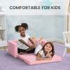 imageDelta Children Serta Perfect Sleeper Extra Wide Convertible Sofa to Lounger  Comfy 2in1 Flip Open CouchSleeper for Kids  30inches Wide PinkPink