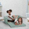 imageDelta Children Serta Perfect Sleeper Extra Wide Convertible Sofa to Lounger  Comfy 2in1 Flip Open CouchSleeper for Kids  30inches Wide PinkSage