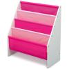 imageDelta Children Sling Book Rack Bookshelf 4Tier Wooden Shelf with Soft Fabric Pockets Ideal for Playroom Living Room Basement or BedroomWhitePink
