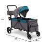 imageJeep Sport AllTerrain Stroller Wagon by Delta Children  Includes Canopy Parent Organizer Adjustable Handlebar Snack Tray ampamp Cup Holders GreyOlive GreenGreyBlue Moon